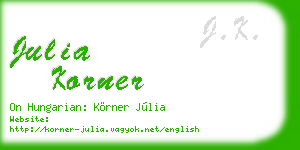julia korner business card
