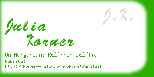 julia korner business card